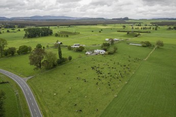 Aerial photo of the Mosses dairy farm in South Waikato